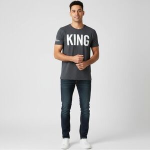 Disney x Chaser Men's Charcoal KING T-Shirt in Medium - NWT